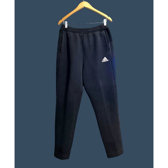 Adidas Mens Black Jogger Pants With Elastic Waistband & Side Pockets